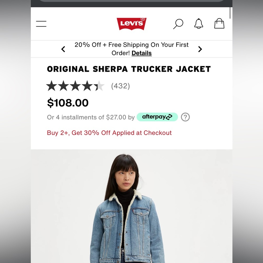 Levis original Sherpa denim jacket